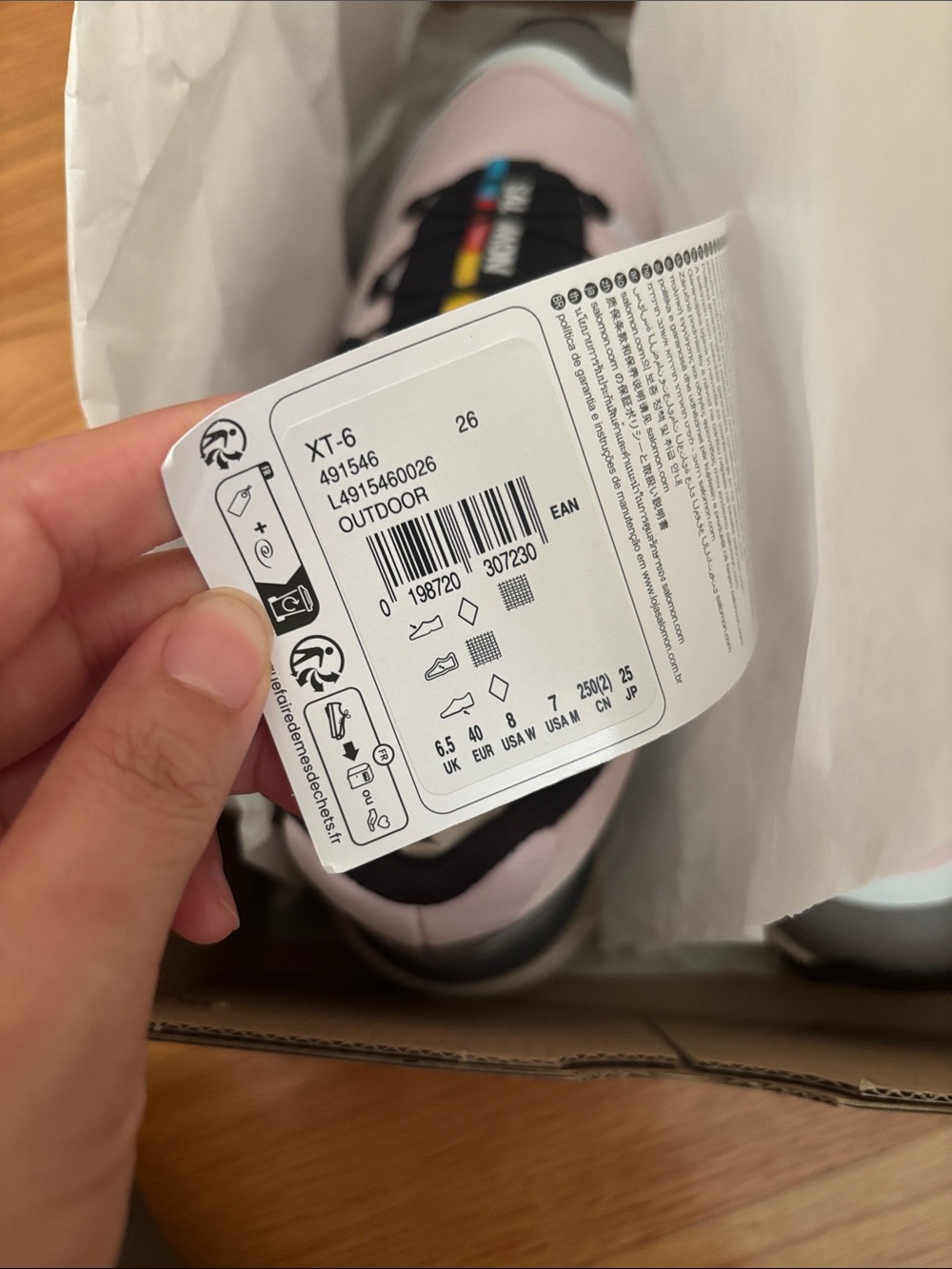 Salomon Women's Light Pink and Gray Trail Runners - Picture 3 of 5